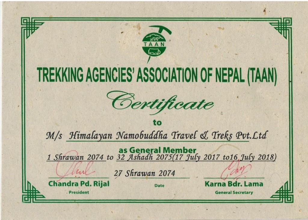 TAAN CERTIFICATE