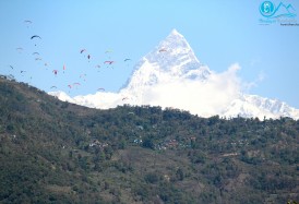 paragliding with logo